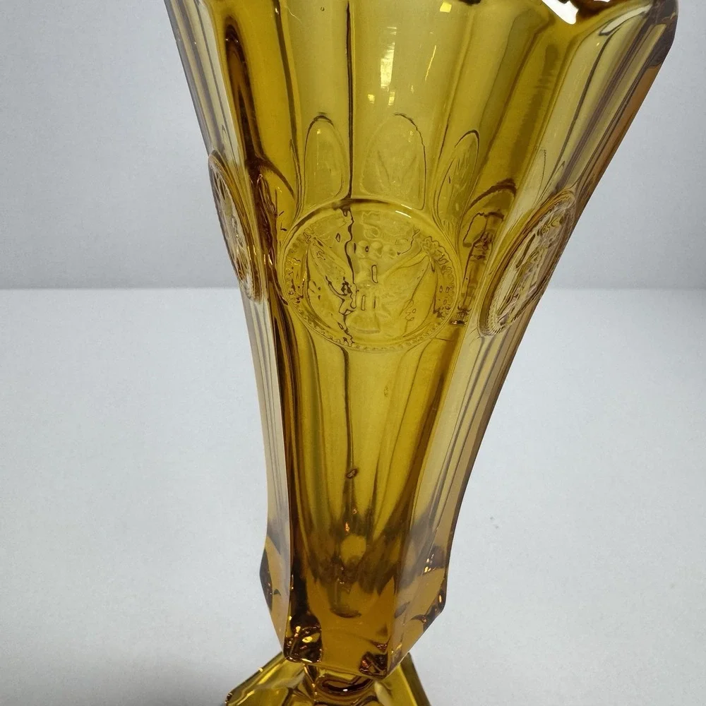 Vintage Fostoria Amber Coin Glass 8